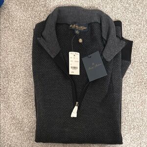 Brooks Brothers Black and Gray Sweater